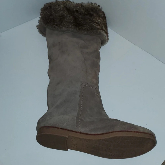 Sam Edelman Fur Fold Versatile High Knee Suede Boot Size 9 - Picture 6 of 16